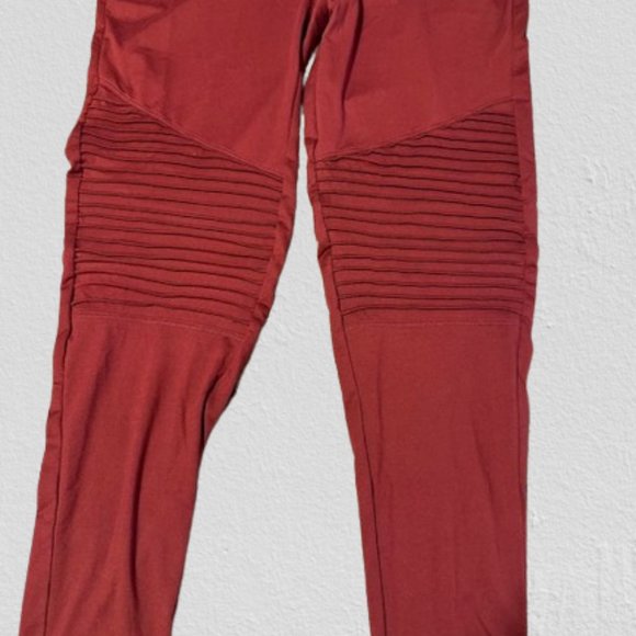 Fired Brick Wide Waistband MOTO Leggings (2) - Picture 2 of 7